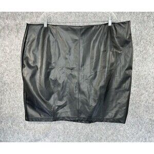 Torrid Black Pencil Skirt Plus Size 4 Short Faux Leather Lined